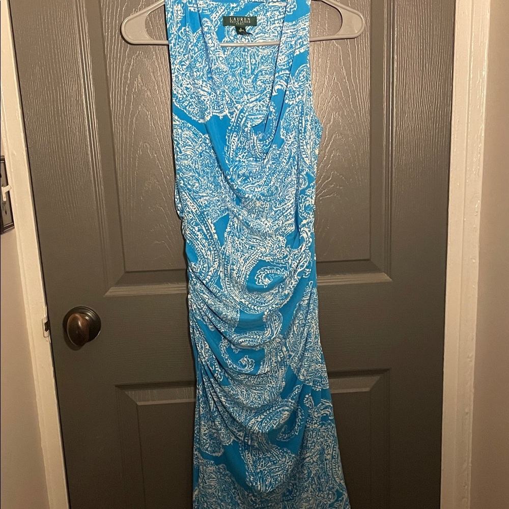 NWOT Classic and Flattering Lauren Ralph Lauren BodyCon Dress - Sz2, Blue/White